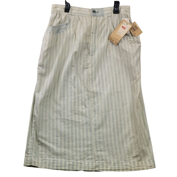 Levis Group Twelve Vintage Striped Midi Skirt Soft Cotton USA 14 *Callout - Picture 1 of 13